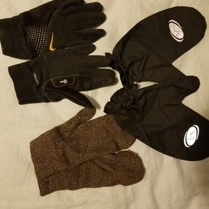 3 pair women's running gloves, Nike, Smartwool, Sp
